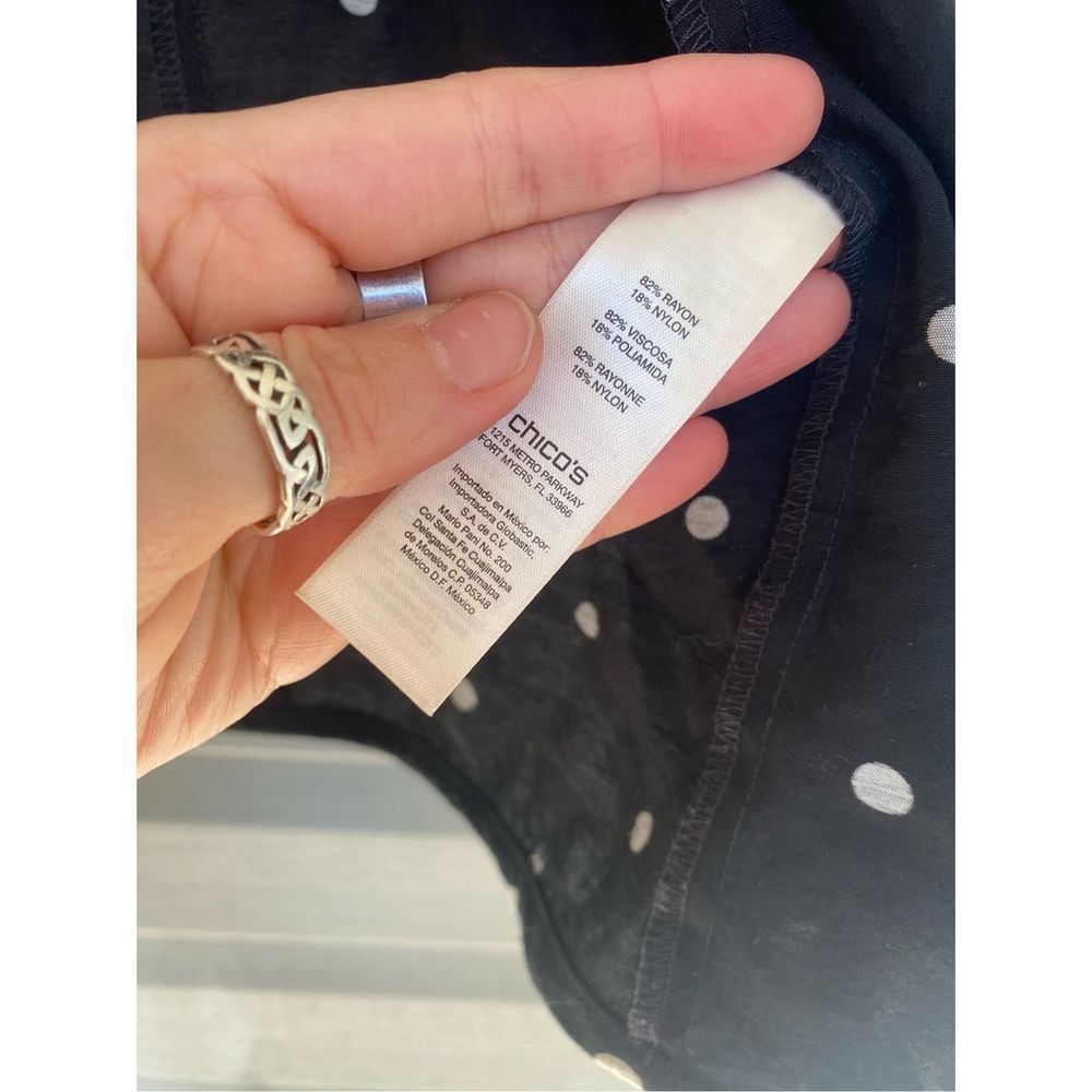 Chicos Dot-Print Jacket Black White Polka Dot, Chico's Size 2 /Medium, MP $110 - Picture 5 of 10